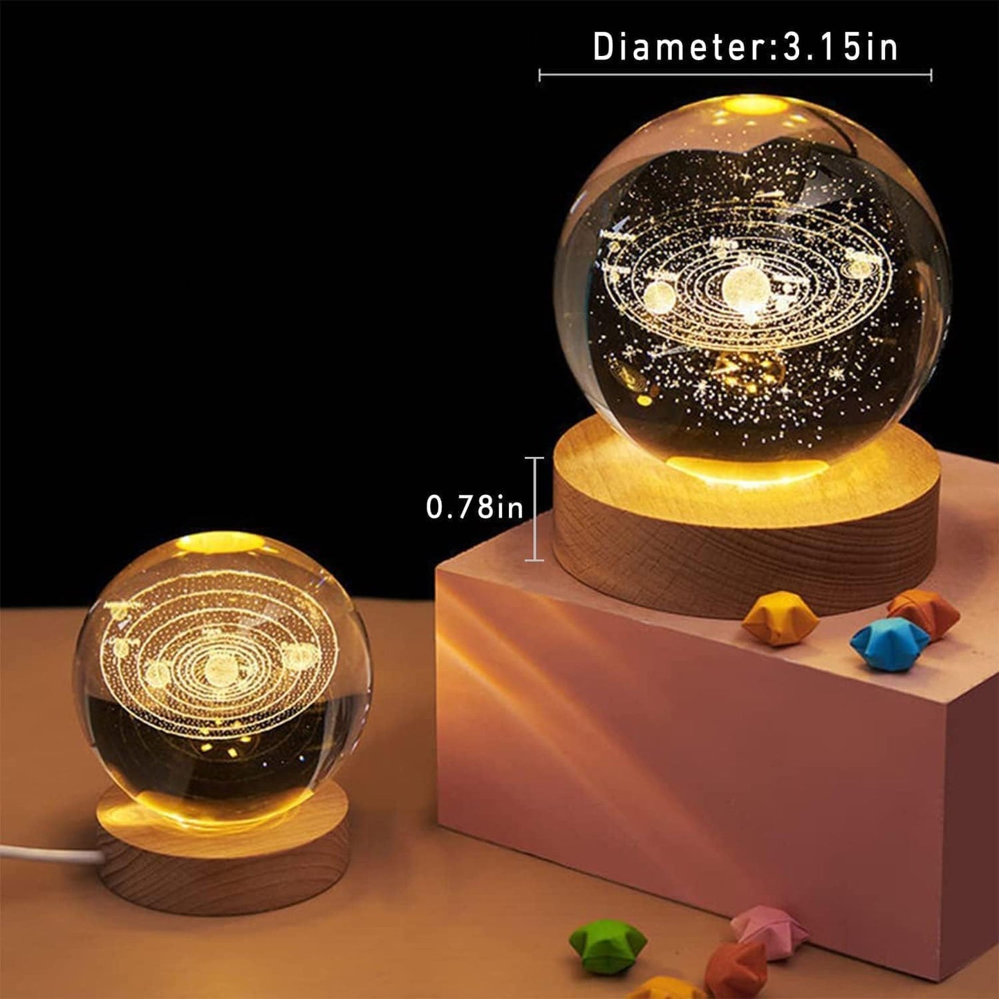 3D Crystal Galaxy Sphere Lamp