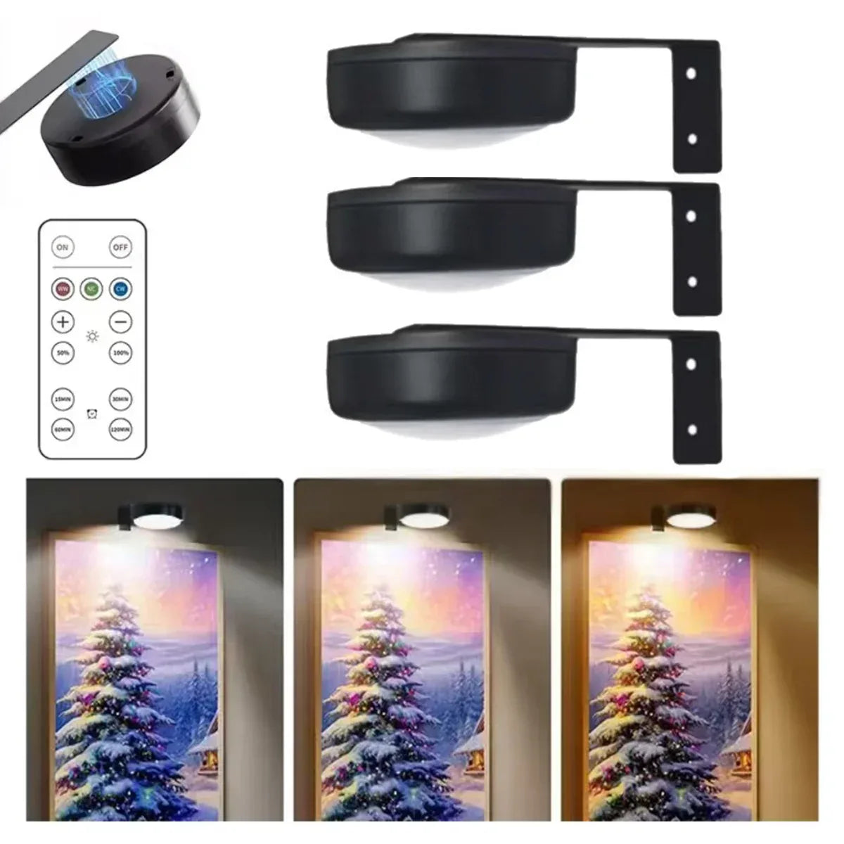 Battery Operated LED Picture Light – 3-Color Magnetic Dimmable - Lightify