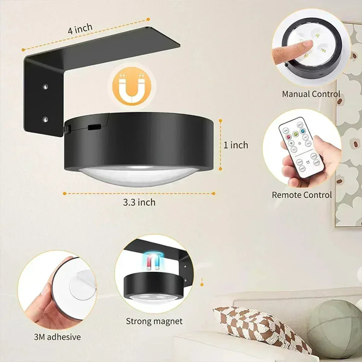 Battery Operated LED Picture Light – 3 Colors with Remote - Lightify