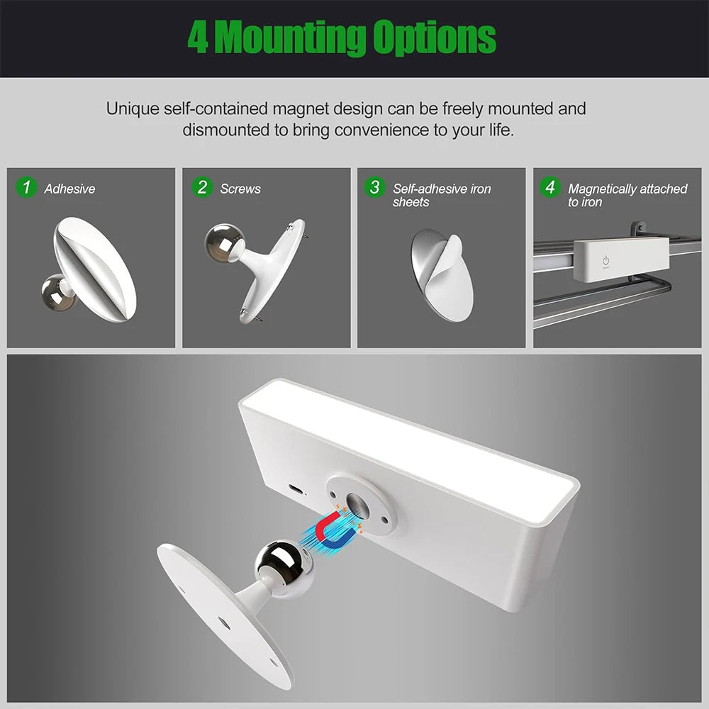 Rechargeable Reading Light – Magnetic 360° Rotation Cordless