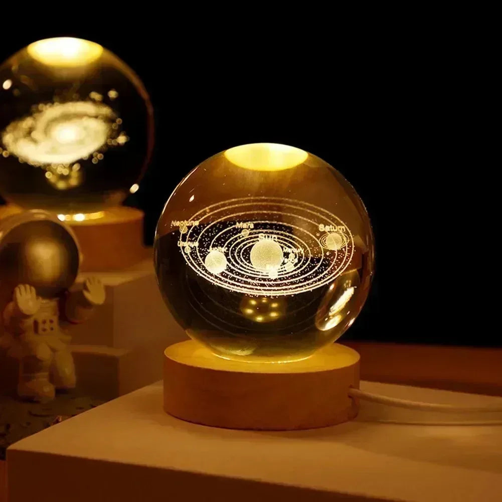 3D Crystal Galaxy Sphere Lamp – Planetary Projection USB Night Light - Lightify