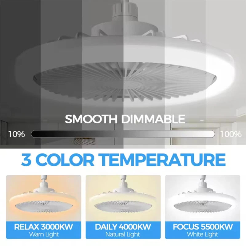 Smart Ceiling Fan Light - LED Ceiling Fan with Remote & 3 Light Modes