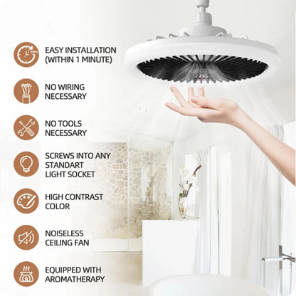 Smart Ceiling Fan Light - LED Ceiling Fan with Remote & 3 Light Modes