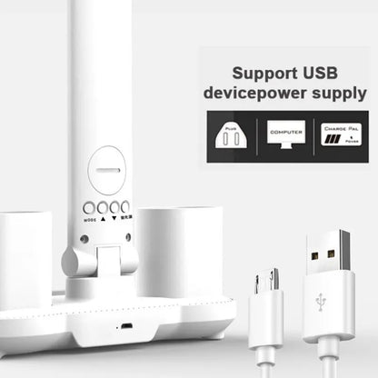 Smart LED Desk Lamp with Clock Display – Foldable, Rechargeable & Adjustable Brightness