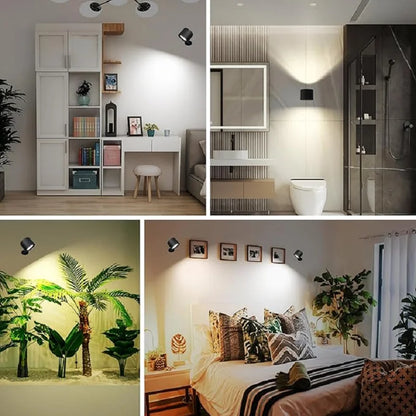 Wireless Double Head LED Night Light – 360° Rotatable Touch Control